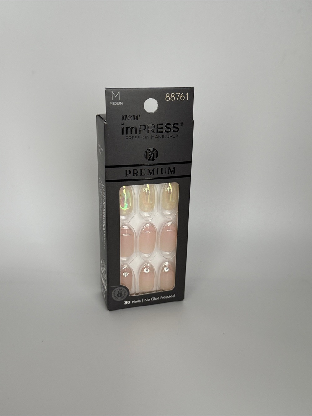 ImPRESS Premium Press-On Manicure Nails - Nude with Gold Accents BNIB